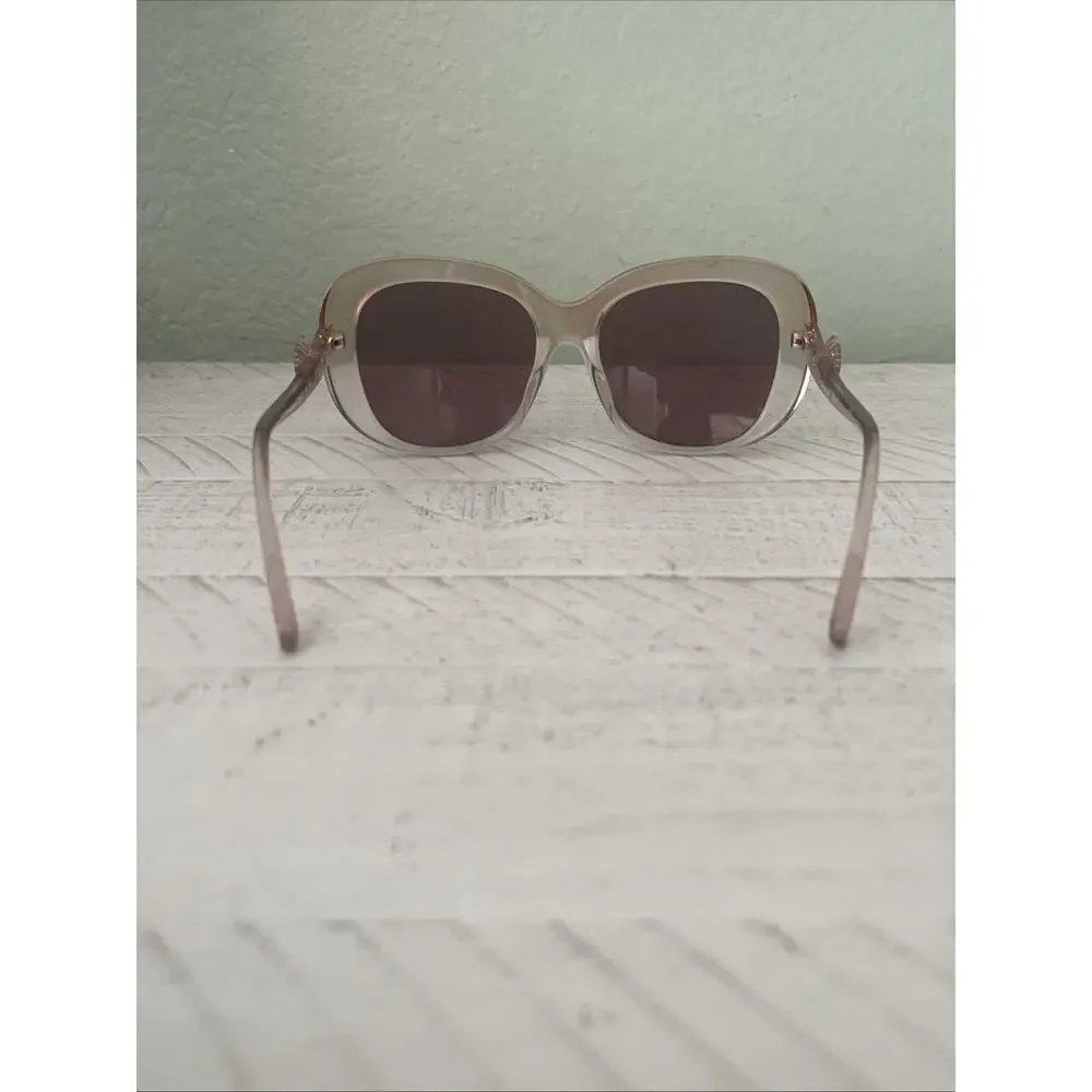 Coach Transparent Beige Acetate Sunglasses with Brown Lenses